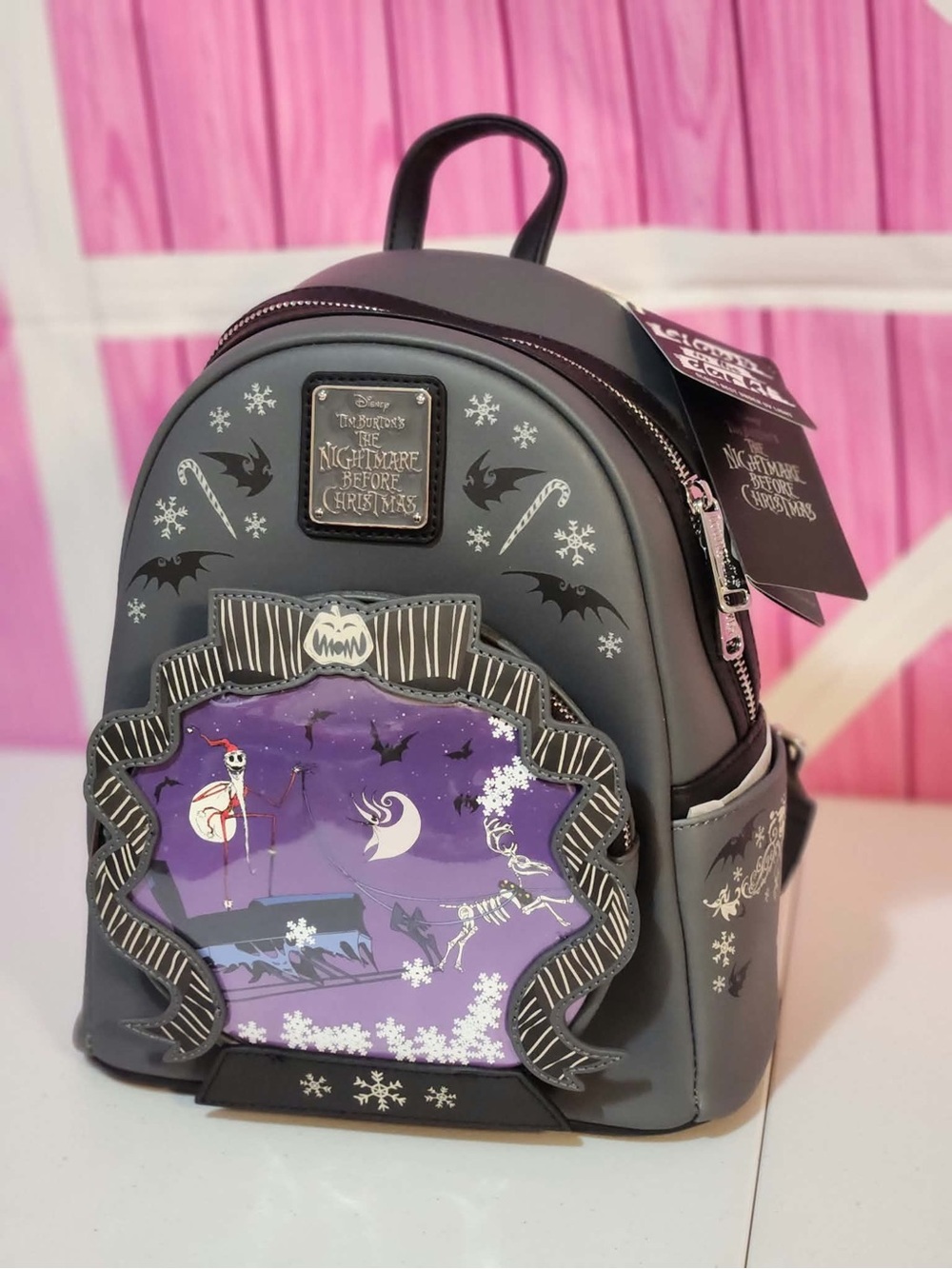 Loungefly The Nightmare Before Christmas Gray & Purple Mini Backpack